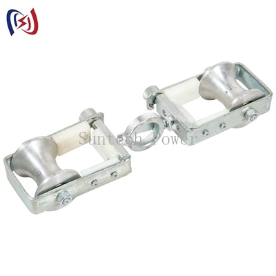 Double Sheaves نوری فیبر نوری رشته قرقره بلوک 2KN OPGW ابزارهای رشته ای