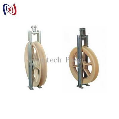 بلوک رشته ای حرفه ای کابل OPGW با پوشش غیر فلزی برای نصب سیم های زمینی فیبر نوری با اندازه 660x110mm و 20-50KN بار نامی