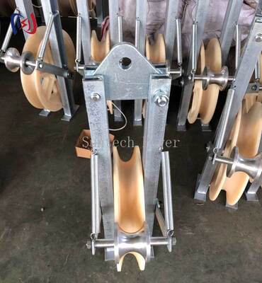 بلوک رشته ای حرفه ای رولر زمینی با طراحی غیر رسانا برای نصب بدون آسیب OPGW و قطر 508mm Sheave