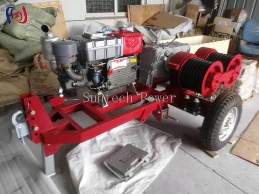 وینچ حرفه ای 6.3-9KW با سرعت 2000-3600RPM برای کشیدن همزمان کابل و تنش در کار خط برق