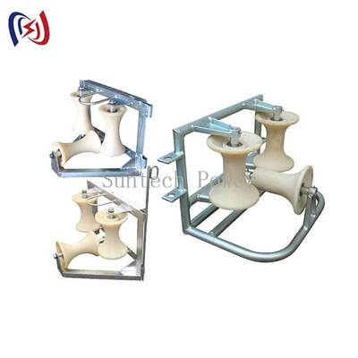 تجهیزات کشش کابل های رولر زاویه ای سنگین با بار نامی 10KN برای کابل های 120-200mm
