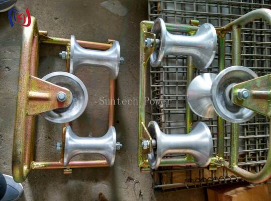 تجهیزات کشش کابل های رولر زاویه ای سنگین با بار نامی 10KN برای کابل های 120-200mm