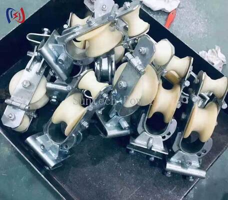 بلوک رشته ای 20KN از آلومینیوم / نایلون برای رشته های سه جهت انتقال