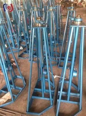 پایه قرقره ساده سنگین با ظرفیت بار 10-50 کیلونیوتن و تنظیم ارتفاع 450-1300 میلی‌متر برای قرقره کابل