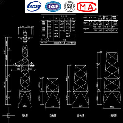 برج های الکتریکی ولتاژ بالا 10kv 60kv 132kv 230kv 380kv 400kv