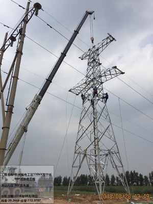برج خط انتقال شبکه فولادی فرشته گالوانیزه 110KV 132KV
